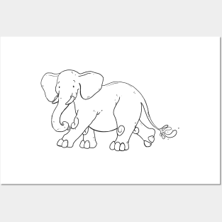 Elephant - Line Art Posters and Art